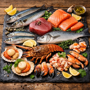 Fisch serviert auf einer Platte