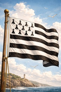 Gwenn Ha Du Flagge, bretonische Flagge, Bretagne Allerlei