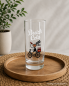 Preview: Stylisches Trinkglas mit bretonischem Fahrrad-Design
