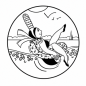 Preview: Sticker La Baigneuse rund 9,5 cm mit bretonischem Motiv