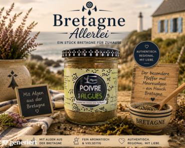 Preview: Gourmet Algenpfeffer im Mörser – maritime Würze für Fisch und Fleisch