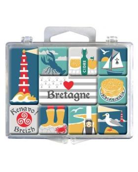 Magnet Box mit 9 Mini Bretagne Magneten in praktischer Box