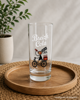 Stylisches Trinkglas mit bretonischem Fahrrad-Design