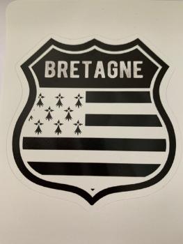 Wappen der Bretagne mit schwarzen Hermelin-Symbolen auf weißem Hintergrund