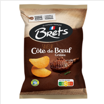 Verpackung Brets Chips Côte de Boeuf grillée mit Steak-Motiv