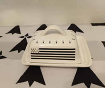 Butterdose Gwenn Ha Du aus Keramik mit Deckel – Flagge der Bretagne