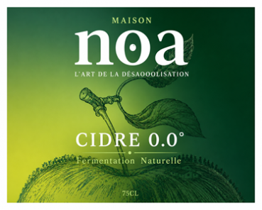 Preview: Etikett Cidre désalcoolisé Maison NOA – Französischer alkoholfreier Apfelwein mit traditionellem Design