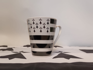 Kaffeetasse mit bretonischer Flagge Gwenn Ha Du