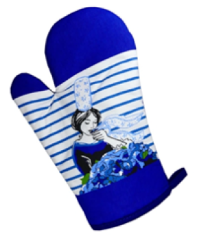 Ofenhandschuh mit Hortensie-Muster