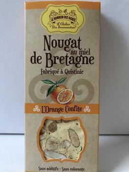 Nougat mit Honig aus der  Bretagne - Kandierte Orange 80 gr