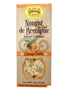 Nougat mit Honig aus der Bretagne Kandierte Orange 80 gr