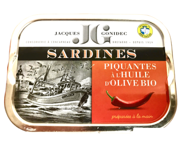 Sardinen Pikant in Bio-Olivenöl 115 gr von Jacques Gonidec