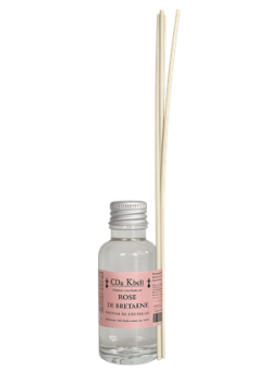 Raumduft Bretonische Rose mit Rattanstäbchen und echtem Rosenwasser