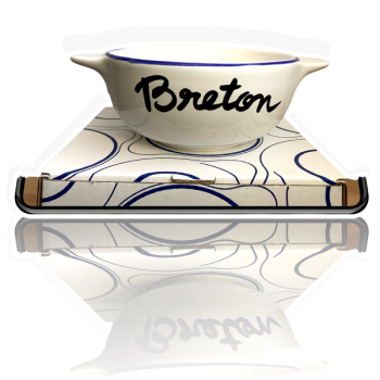 Bretonische Ohrenschale mit Aufschrift Bretonne von Pied de Poule