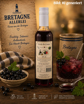 Preview: Handgefertigter schwarzer Johannisbeer-Sirup in Flasche