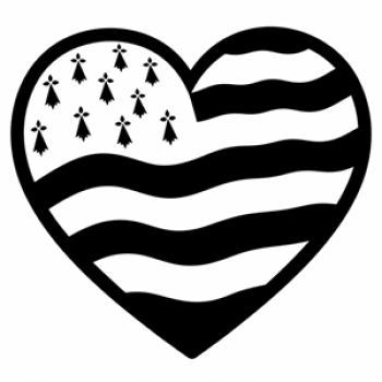 Sticker bretonisches Flaggenherz auf Laptop