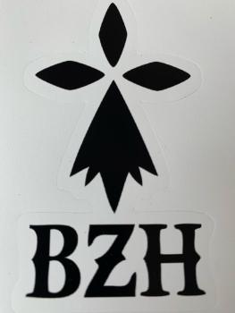 Sticker Hermelin BZH auf Laptop aufgeklebt