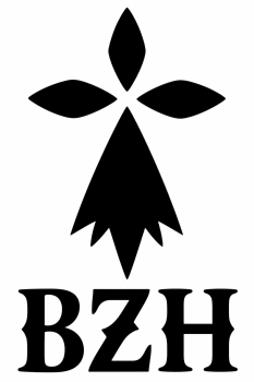 Sticker Hermelin BZH auf Laptop aufgeklebt