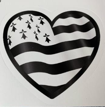 Sticker bretonisches Flaggenherz auf Laptop