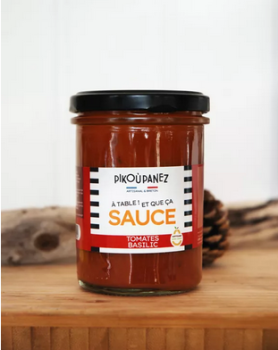 Glas Tomatensauce mit Basilikum von Pikoù Panez