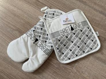 Weißes Küchen-Set aus Baumwolle – inspiriert von der Bretagne