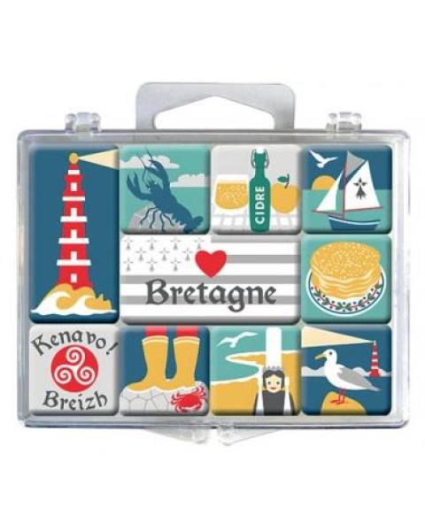 Magnet Box mit 9 Mini Bretagne Magneten in praktischer Box