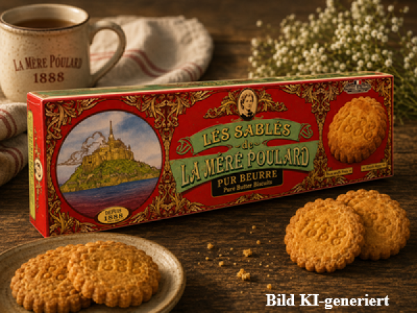 Knusprige Galettes pur beurre aus der Bretagne serviert mit Kaffee