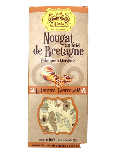 Nougat mit Honig aus der Bretagne Caramel & Salzbutter 80 gr