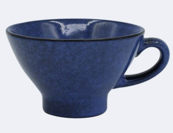 Bolée à Cidre „BLAUES MEER“ mit Henkel und blauem Design