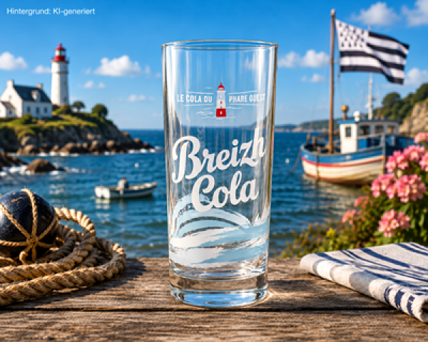 Breizh Cola Trinkglas Phare West aus der Bretagne