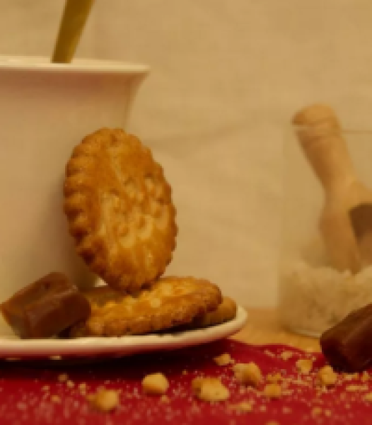 Karamell-Buttergebäck aus der Bretagne in Nahaufnahme