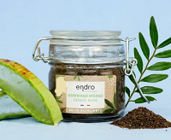 Sanftes Gesichtspeeling mit Aloe Vera von ENDRO im Tiegel