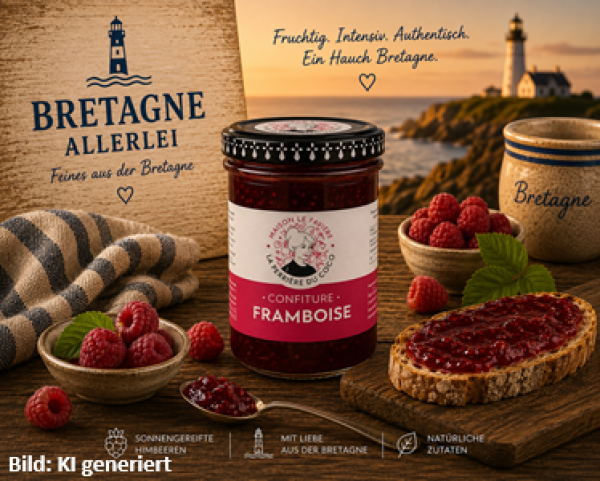 Frische Himbeeren aus der Bretagne – natürliche Basis der Konfitüre