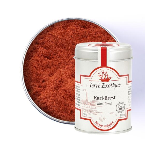 Glas Kari-Brest Gewürzmischung mit Gewürzen