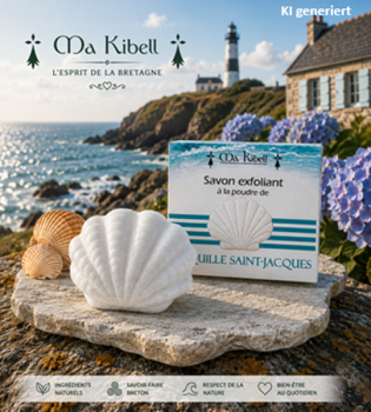 Muschelseife mit Pulver aus recycelten Jakobsmuschelschalen