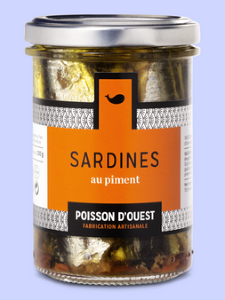 Sardinen in Olivenöl mit Piment aus der Bretagne