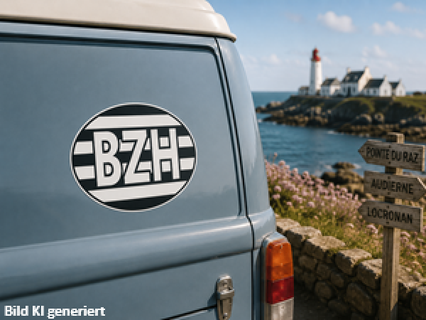 Bretagne Aufkleber mit BZH Schriftzug für Auto und Wohnmobil