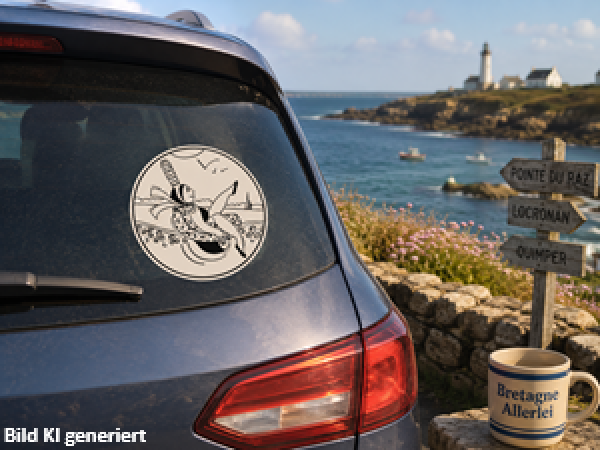 Maritimer Bretagne Aufkleber La Baigneuse für Auto und Wohnmobil
