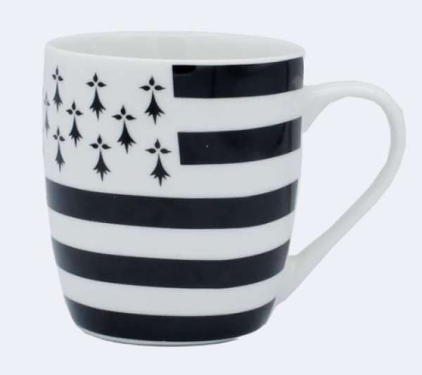 Kaffeetasse mit bretonischer Flagge Gwenn Ha Du