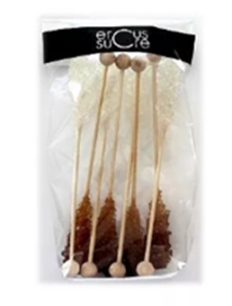 Beutel mit acht Kandiszucker-Stangen in Braun und Weiß