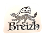 Sticker Breizh ma bro Hermelin mit keltischer Verzierung